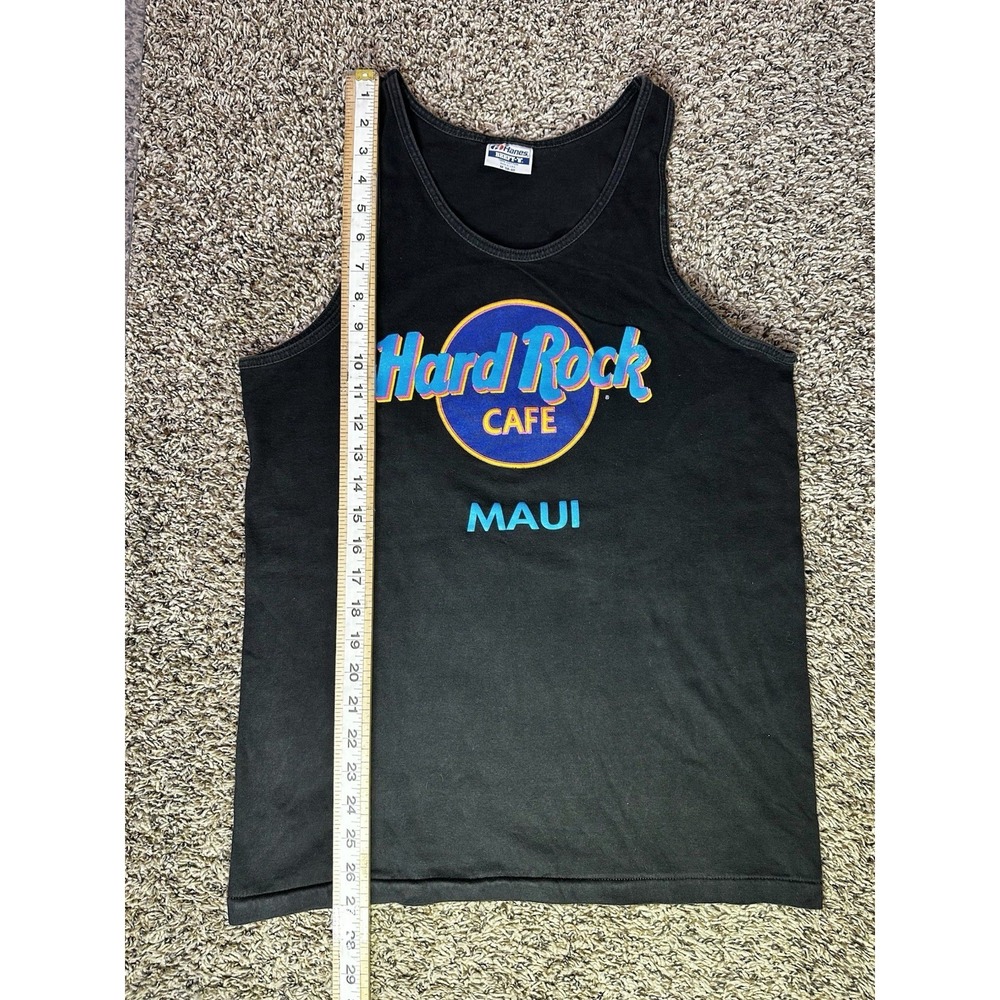 Vintage 90s Hard Rock Cafe Maui Shirt Adult Medium Hawaii Tank Top Black USA - Picture 2 of 5
